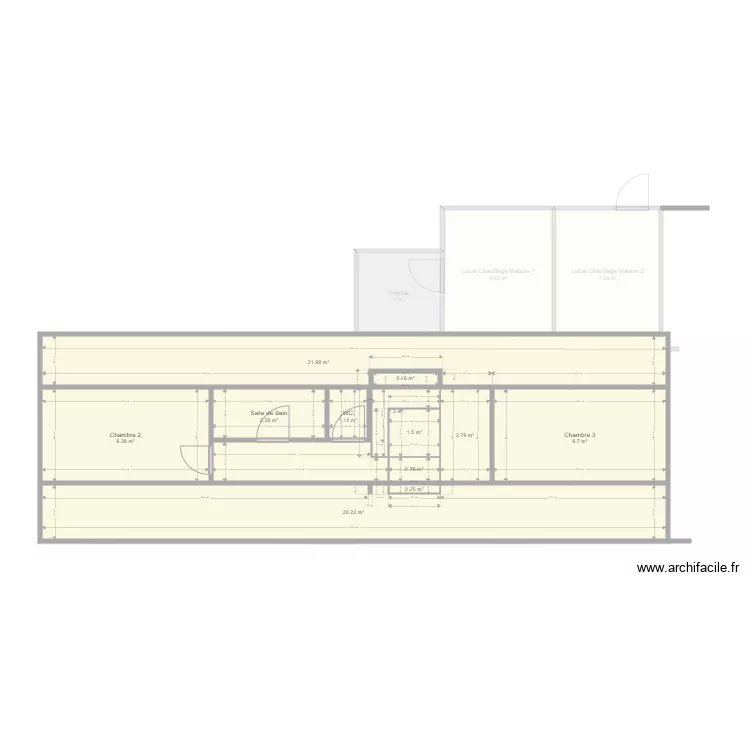 Etage maison 1. Plan de 21 Pièces et 168 m² Etage maison 1. Plan de 21 Pièces et 168 m²