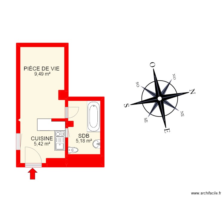 BI 1961 - . Plan de 7 pièces et 21 m2