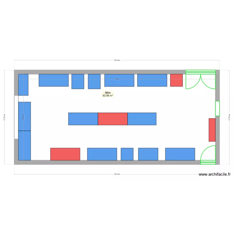 labo 050526. Plan de 1  et 63 m²