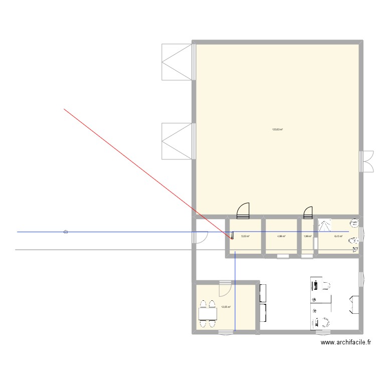 ATELIER . Plan de 6 pièces et 153 m2