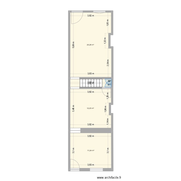 Projetrez. Plan de 4 pièces et 46 m2