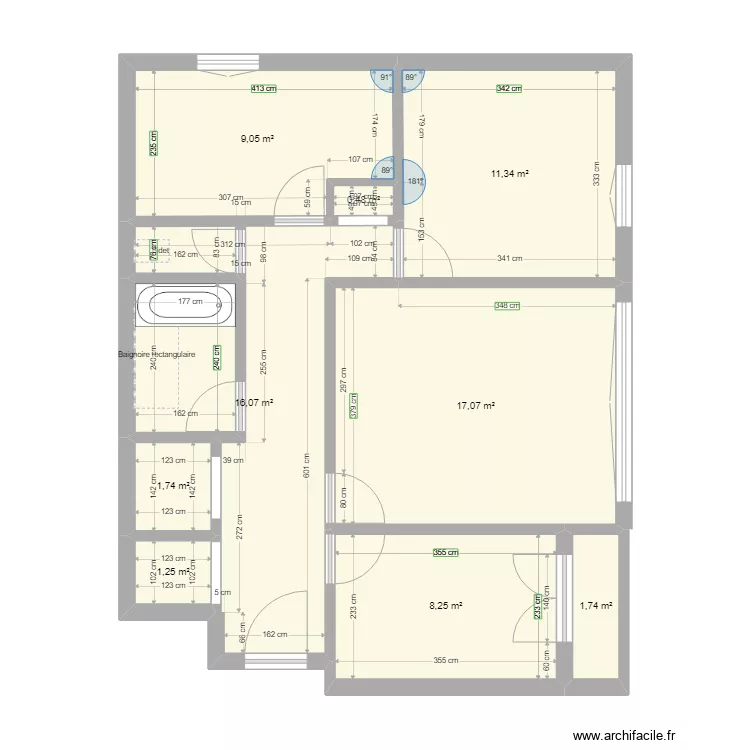 Pont-Audemer-Apprt Camille. Plan de 9  et 67 m²