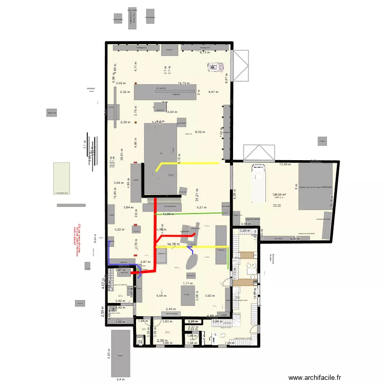 atelier Yann V18 chaudiere ext__modif cabine vernis. Plan de 10  et 779 m²