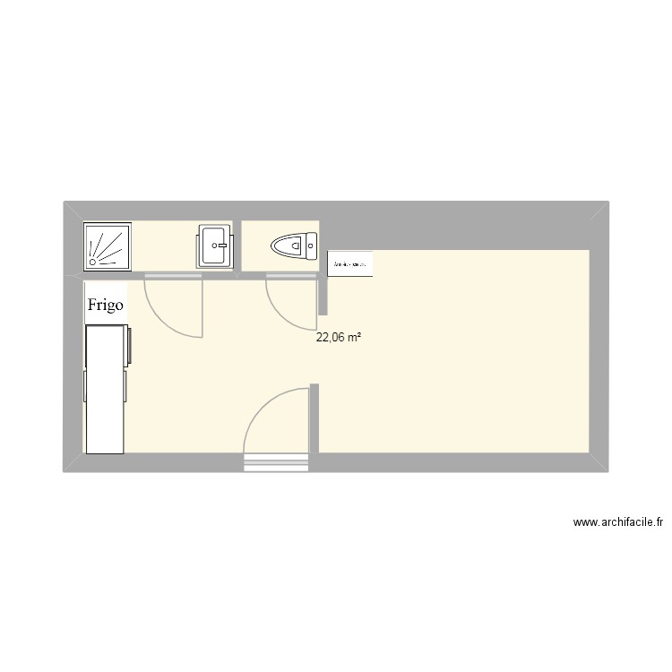 mickael. Plan de 1 pièce et 22 m2