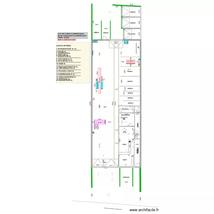 Plan de CTA DE CAEN CLEMENCEAU Zone CL- Le3 +. Plan de Plan de CTA DE CAEN CLEMENCEAU Zone CL- Le3 +. Plan de