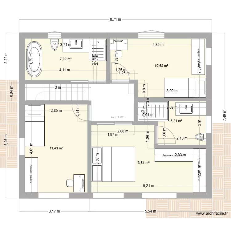 Alpachic. Plan de 12  et 150 m²