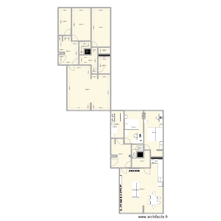 31HAUTPOUL. Plan de 21 pièces et 160 m2