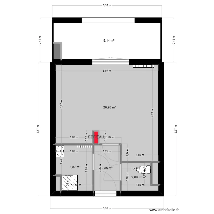 Appartement de Lou. Plan de 