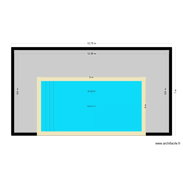Plan Piscine D\'amore. Plan de 1  et 82 m²