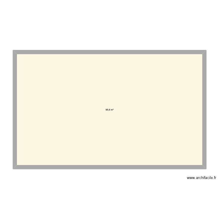 Maison étage rectangle. Plan de 1 pièce et 96 m2