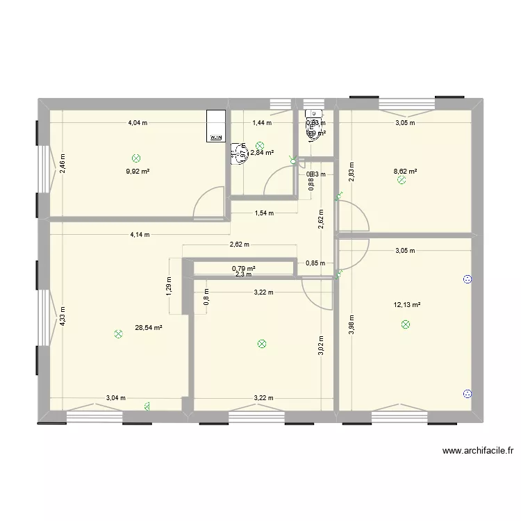 Maison33510 original. Plan de 7  et 64 m²