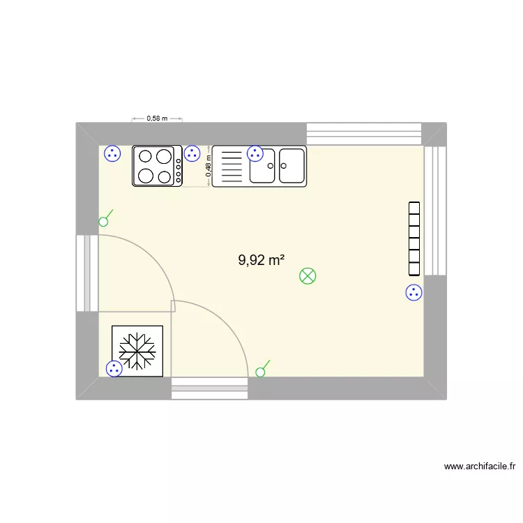 Opa Kitchen. Plan de 1 et 10 m² Opa Kitchen. Plan de 1 et 10 m²