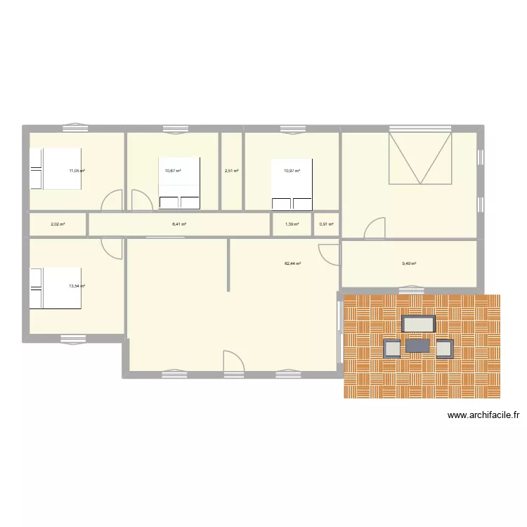 fabien. Plan de 11  et 131 m²