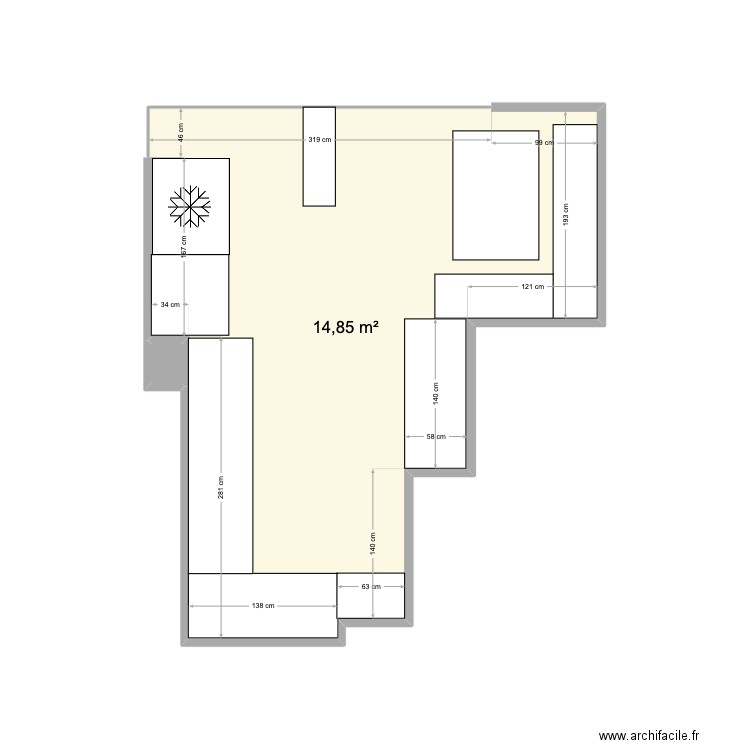 Cuisine. Plan de 0 pièce et 0 m2