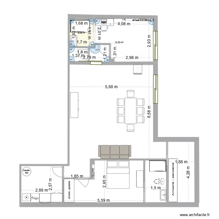 Mésangère2. Plan de 2 et 17 m² Mésangère2. Plan de 2 et 17 m²