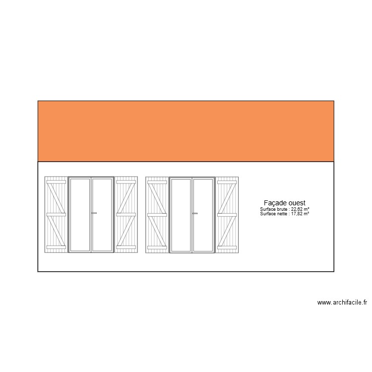 façade 2 ouest. Plan de 0 pièce et 0 m2