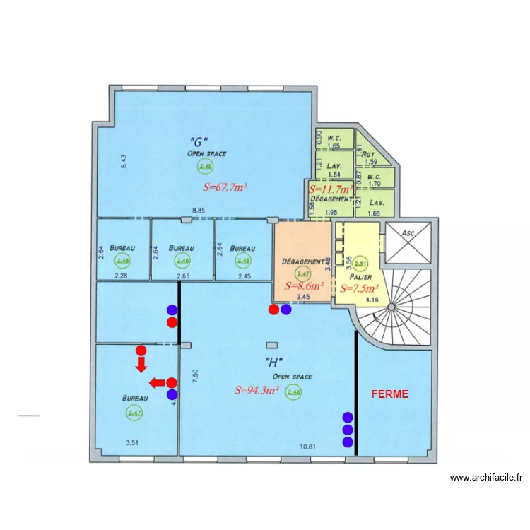R+4 ATELIER BELLET. Plan de 