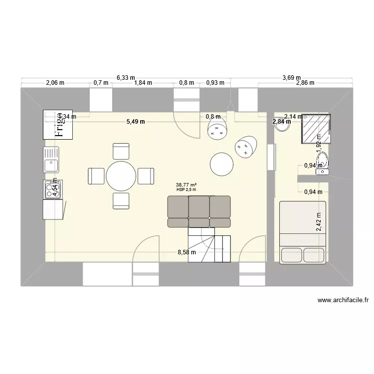 Memere. Plan de 1 Pièce et 40 m² Memere. Plan de 1 Pièce et 40 m²