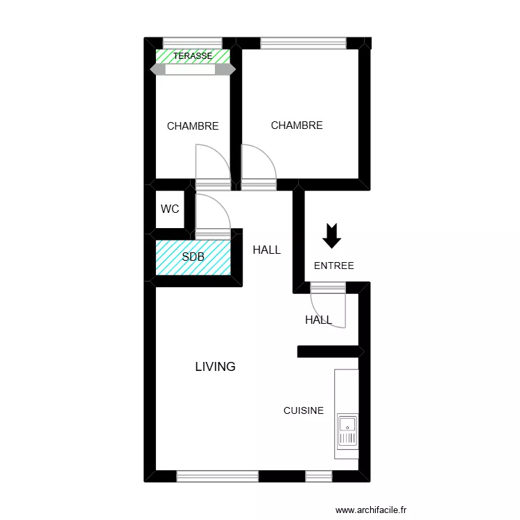 PET 9. Plan de 6  et 38 m²