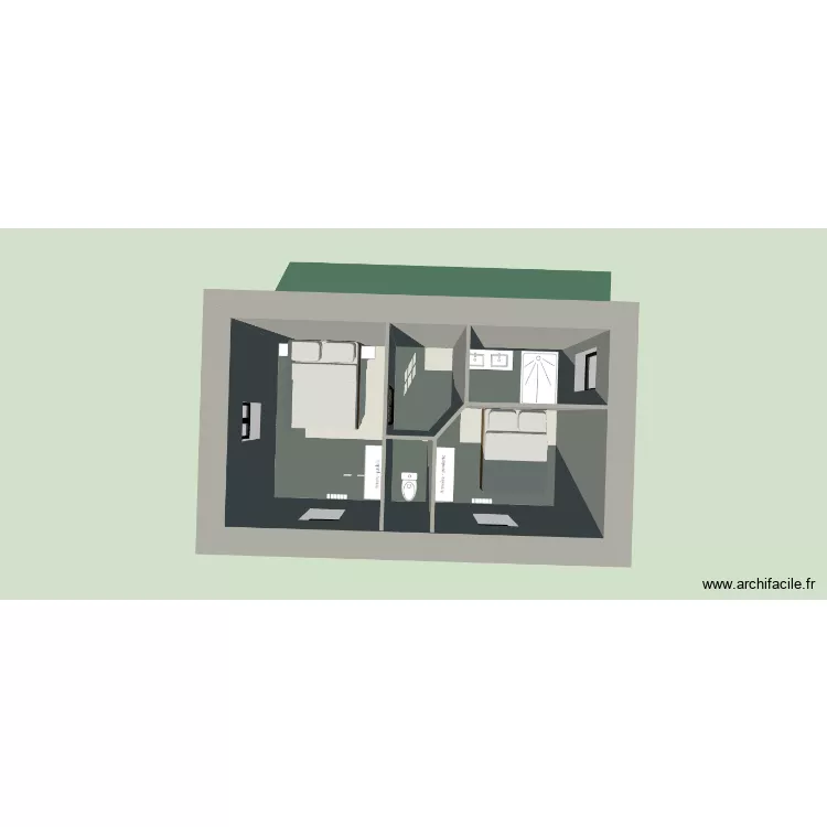 Durfort Etage. Plan de 3  et 24 m²