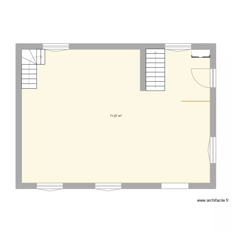 maison oisly. Plan de 1  et 71 m²