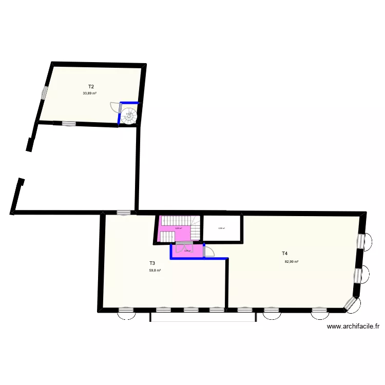 R+2 Jean baptiste perdrault. Plan de 7 pièces et 197 m²