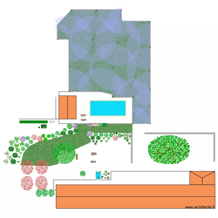Plan cour sud. Plan de 