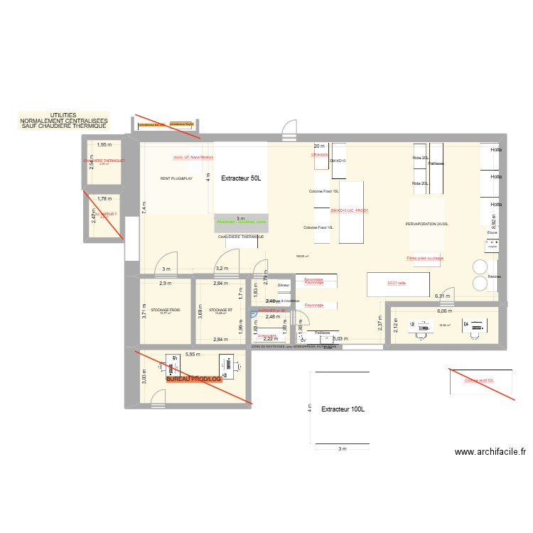 hall pilote ROSE DE MAI E. Plan de 7 pièces et 247 m2