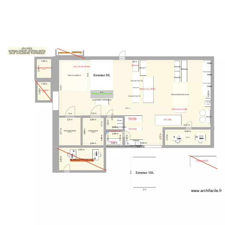 hall pilote ROSE DE MAI E. Plan de 