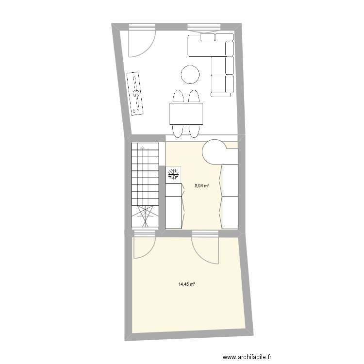 flo. Plan de 2 pièces et 23 m2