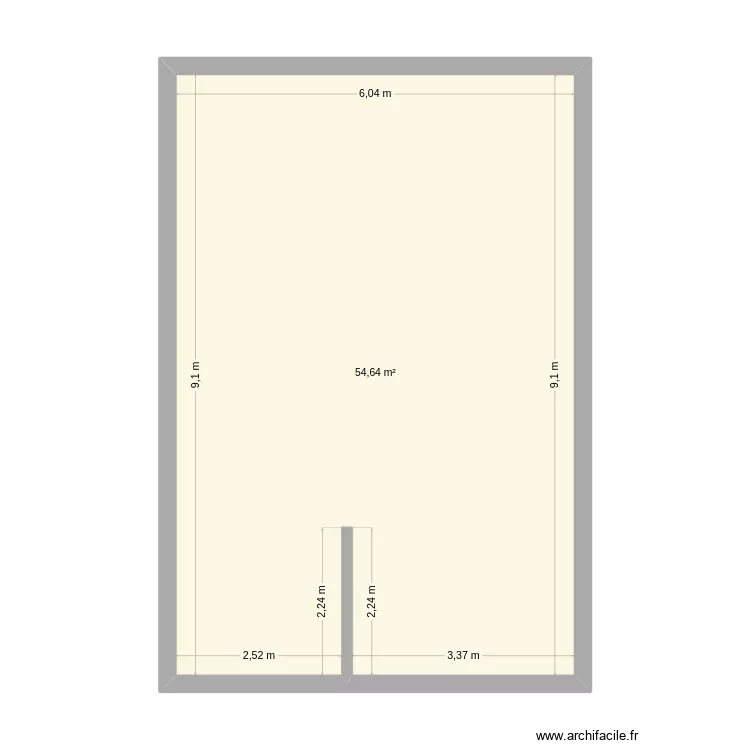 fff. Plan de 1  et 55 m²