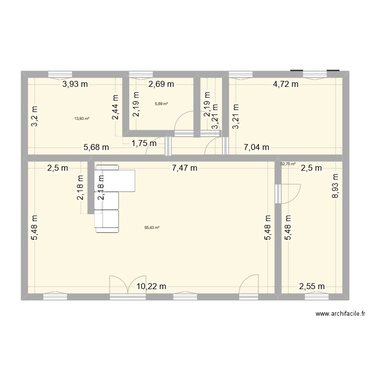 maison laviers Rev 1. Plan de 4 pièces et 108 m2