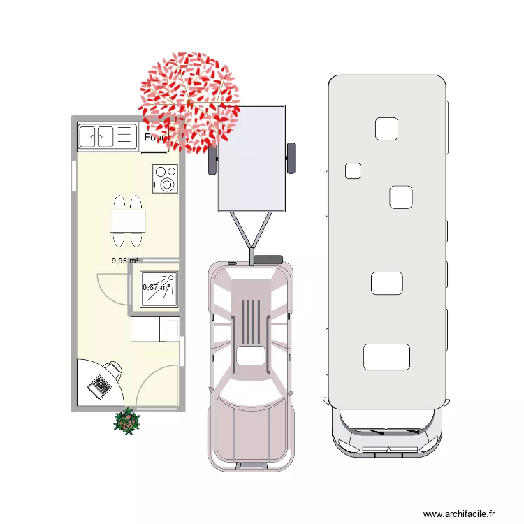 plan aparte. Plan de 2  et 11 m²