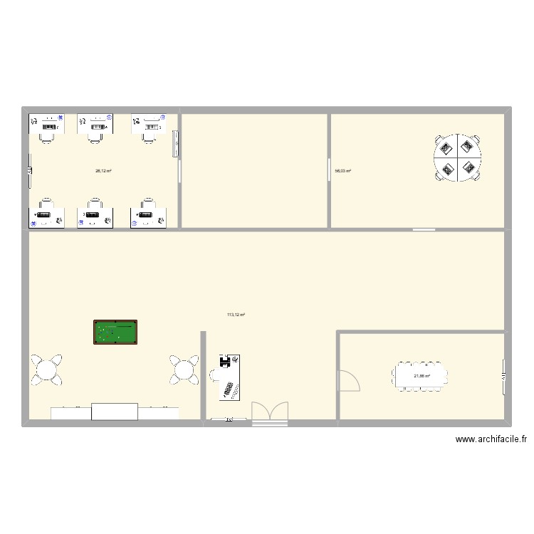 Starup. Plan de 4 pièces et 217 m2