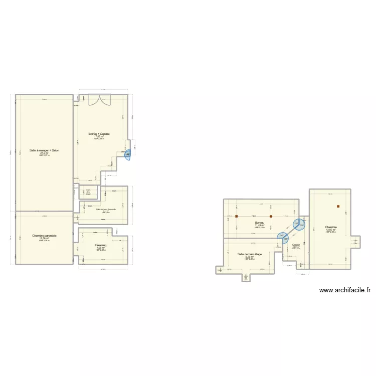 plan maison Arnaud Pauline. Plan de 10  et 110 m²