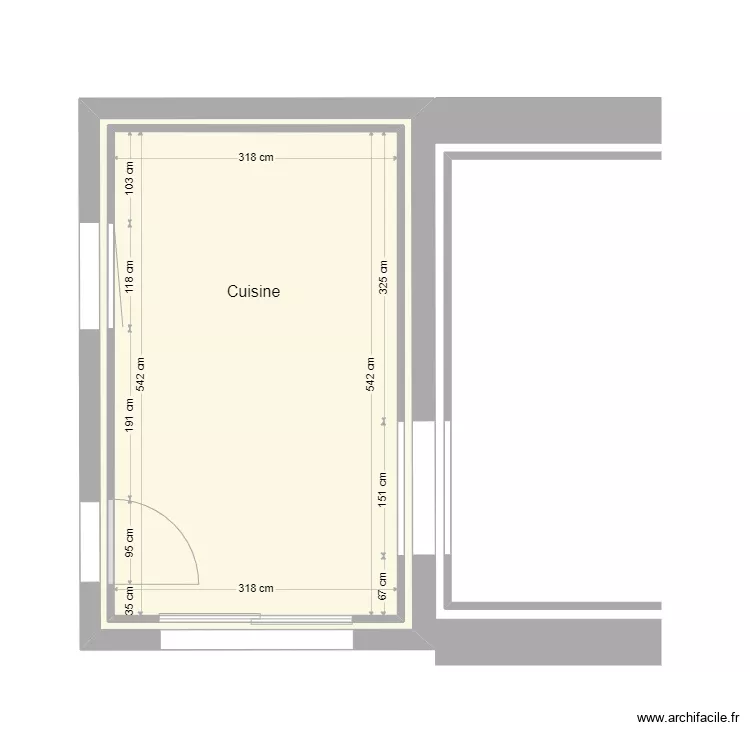 Cusine C&eacute;dric VARRAINS. Plan de 2  et 37 m²