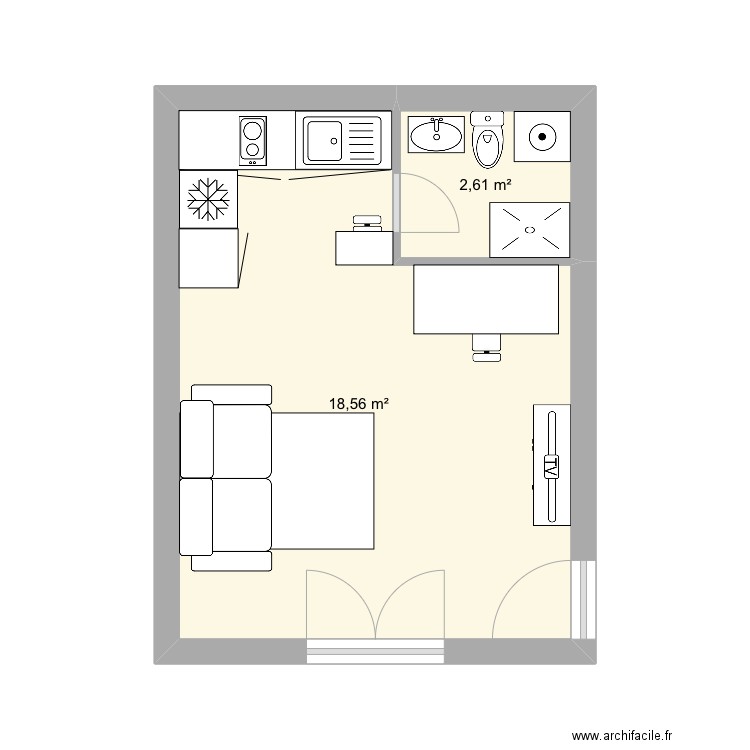 Studio 2. Plan de 0 pièce et 0 m2