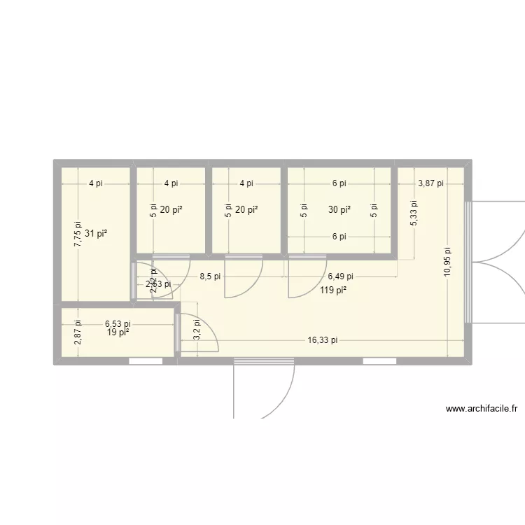 pension. Plan de 6 Pièces et 22 m² pension. Plan de 6 Pièces et 22 m²