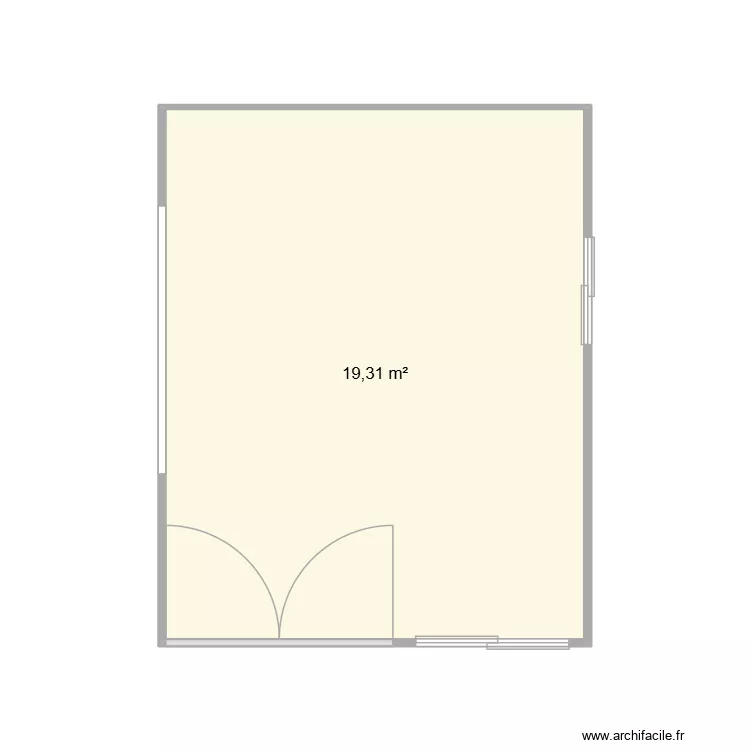 FACADE 1. Plan de 1 pièce et 19 m² FACADE 1. Plan de 1 pièce et 19 m²