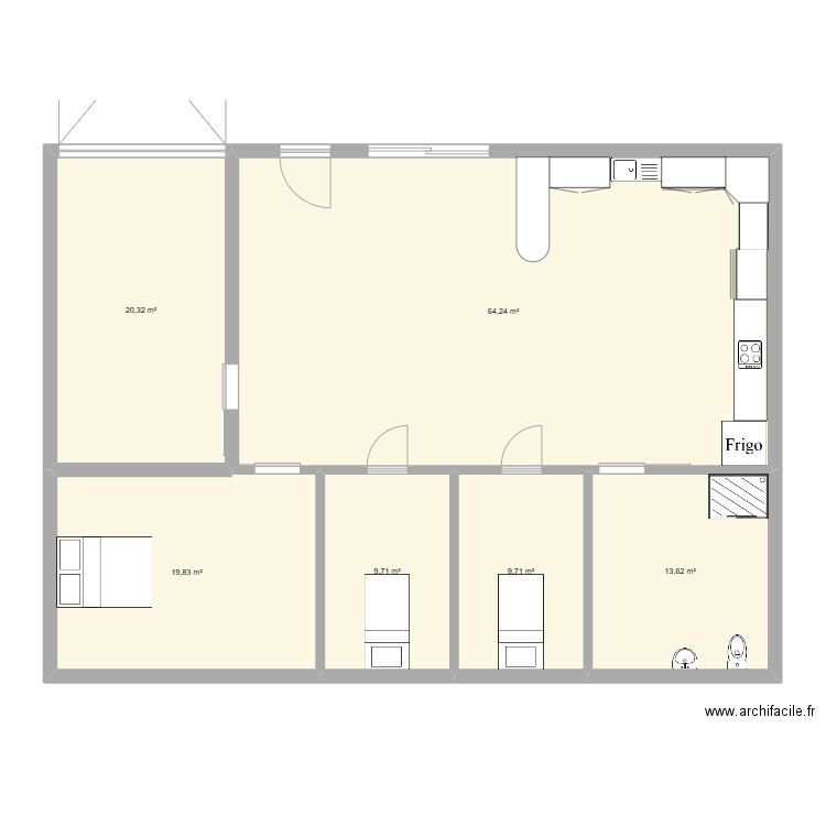 maison. Plan de 6 pièces et 137 m2