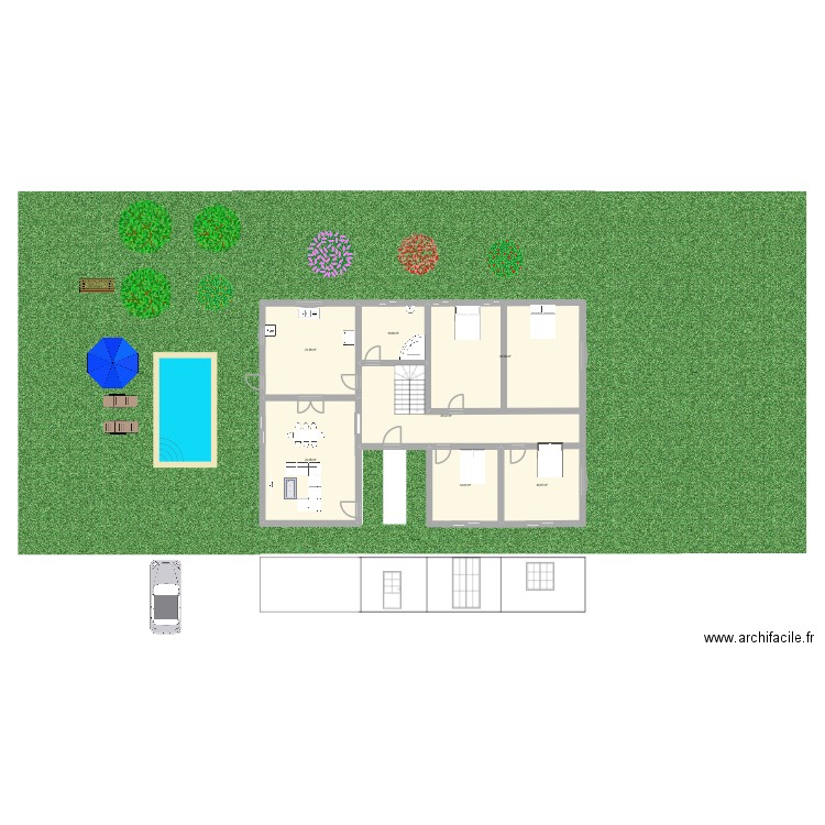Maison Hadi 1. Plan de 7 pièces et 176 m2