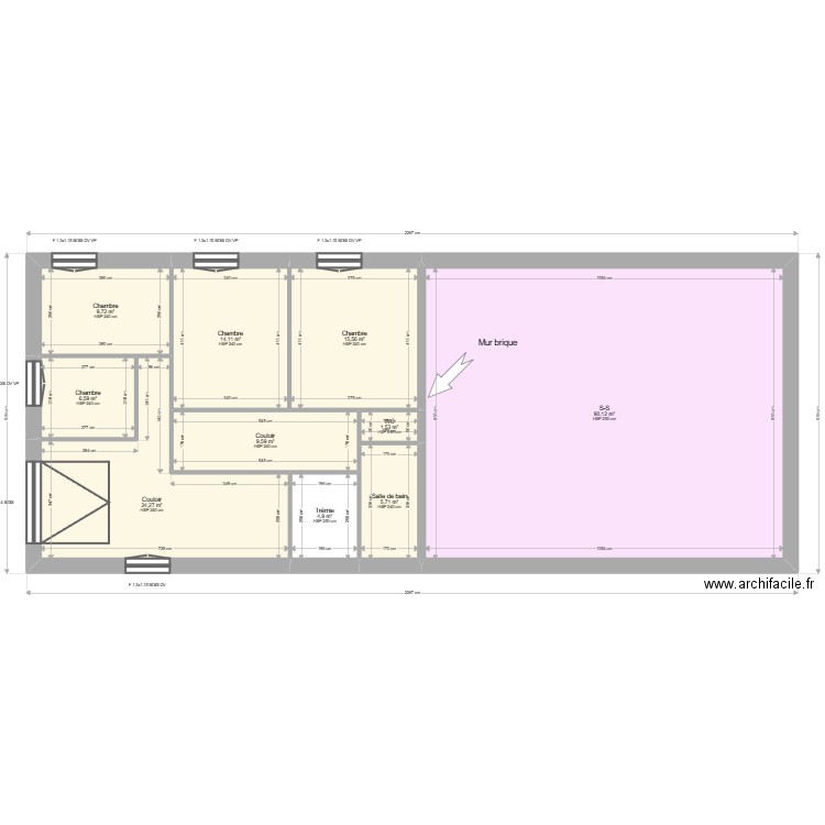 BRIANNE. Plan de 25 pièces et 363 m2
