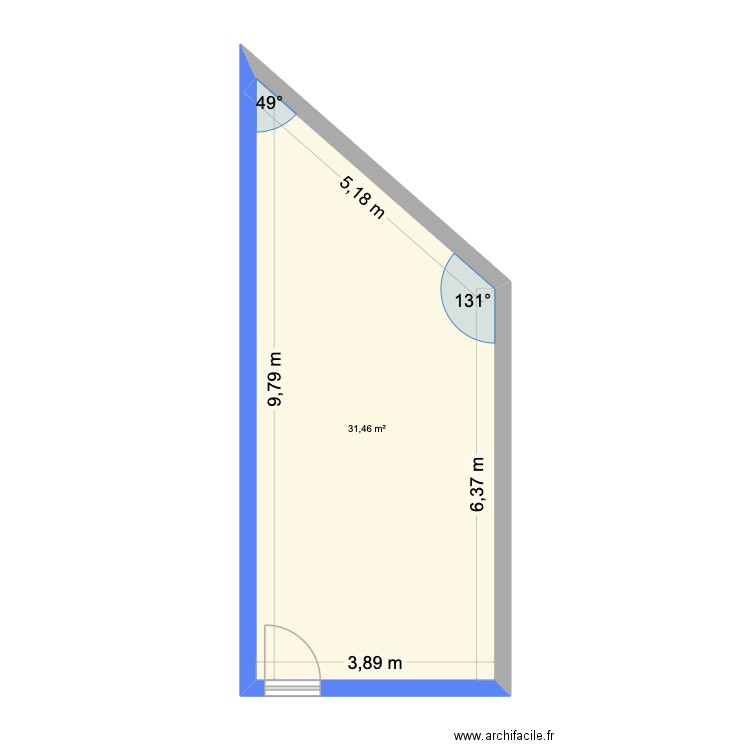 APOLLO. Plan de 1 pièce et 31 m2