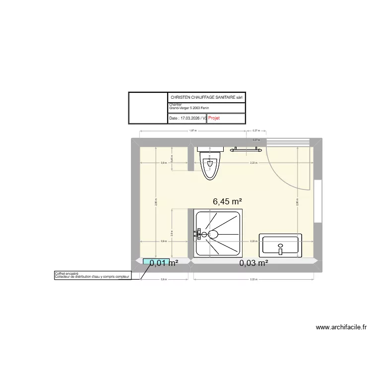 Vautravers. Plan de 3  et 6 m²
