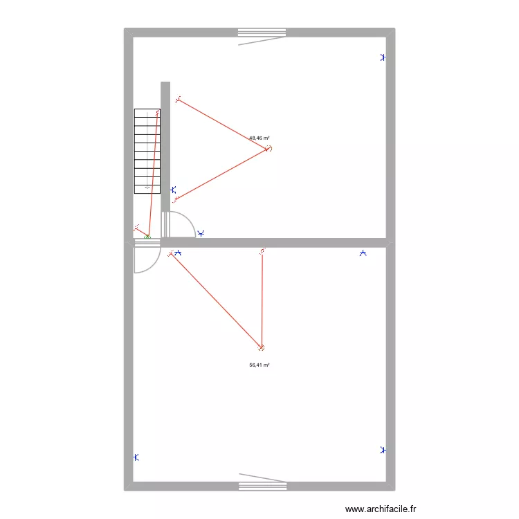 Dan &eacute;tage. Plan de 