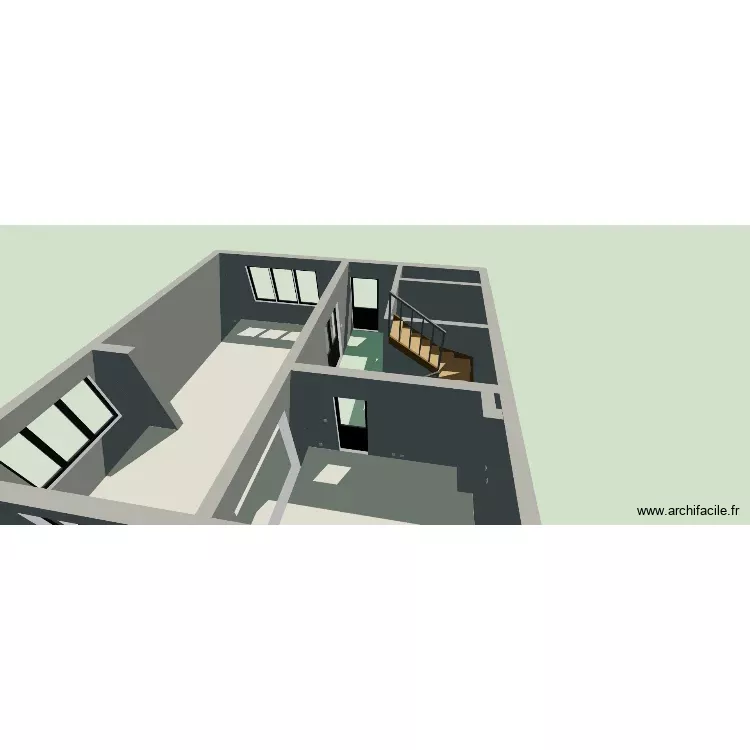 rdc 2. Plan de 3 Pièces et 45 m² rdc 2. Plan de 3 Pièces et 45 m²