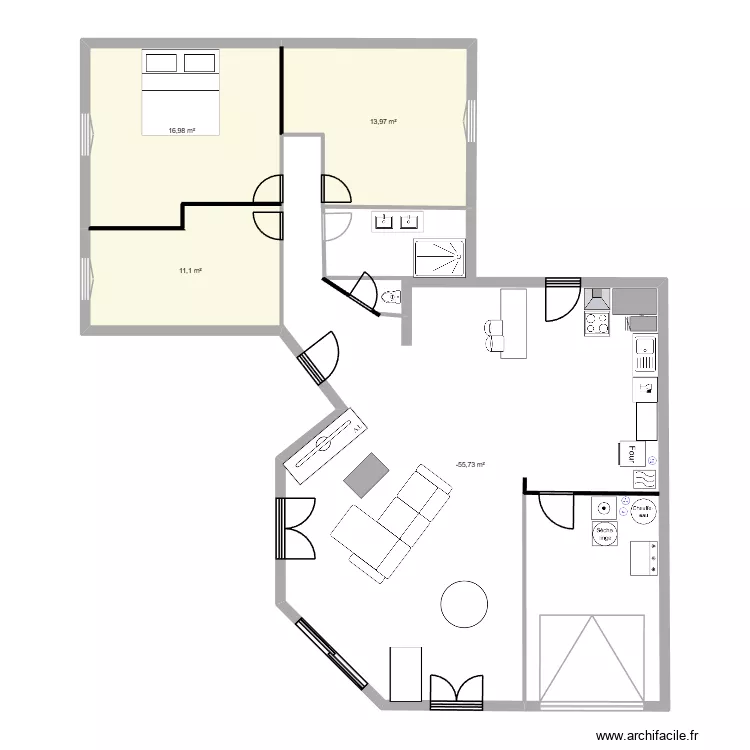 projet maison. Plan de 4  et 128 m²