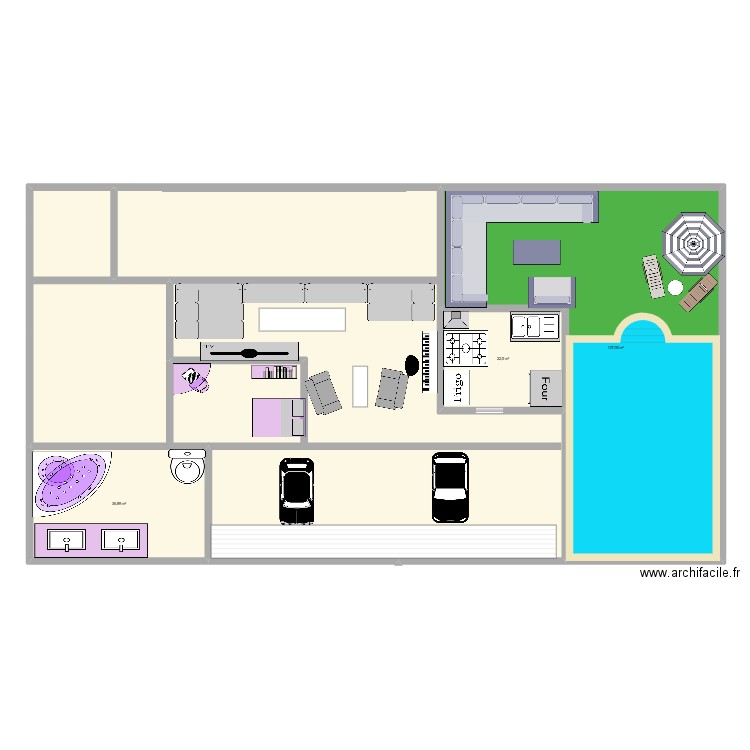 baraa. Plan de 4 pièces et 470 m2