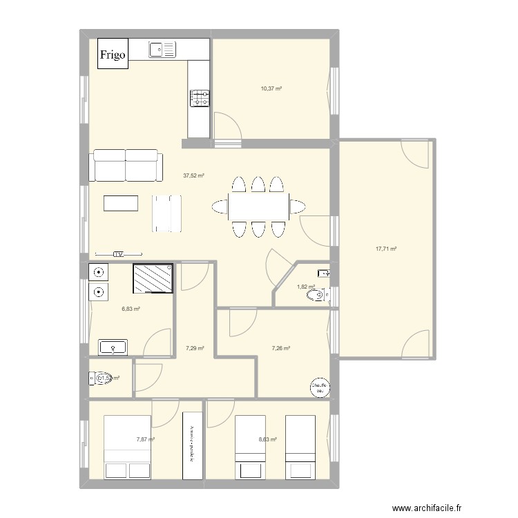 MORGANT MARYLINE. Plan de 10 pièces et 107 m2