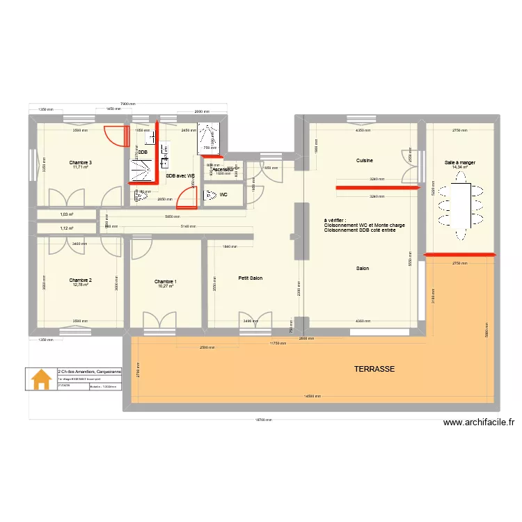 2 Ch des Amandiers 1er Projet V1 Incomplet. Plan de 12  et 175 m²
